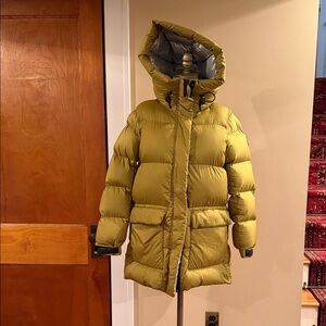 Mackage Yellow Puffer Jacket with Silver Lining